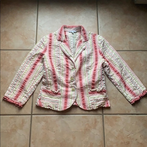 CAbi Jackets & Blazers - CAbi Pink and Cream Striped Blazer